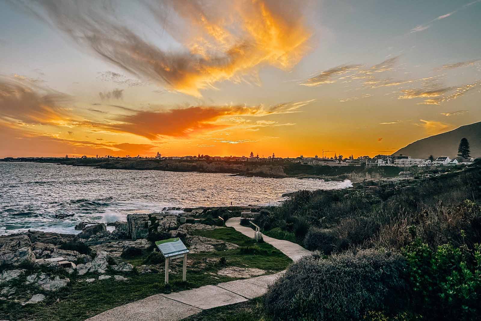 Sunset on the cliff path Hermanus