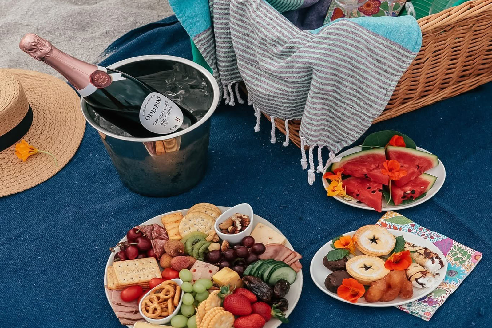 Luxury beach picnic setup at Hermanus Boutique Guest House