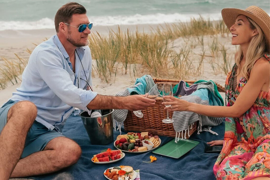 Luxury beach picnic setup at Hermanus Boutique Guest House