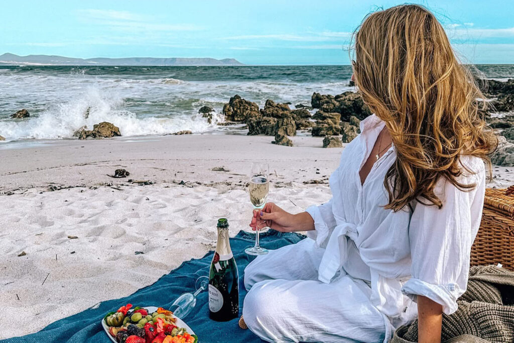 Luxury beach picnic setup at Hermanus Boutique Guest House".